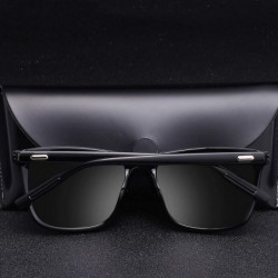 Square Square Polarizing Sun Glasses Men Polarized Sunglasses Elasticity Frame Women Er Sunglases Man - Sand Dark Green - C91...