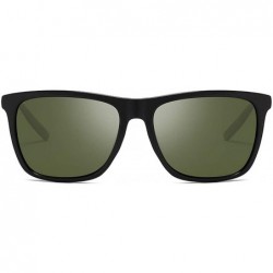 Square Square Polarizing Sun Glasses Men Polarized Sunglasses Elasticity Frame Women Er Sunglases Man - Sand Dark Green - C91...