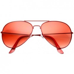 Aviator Fashion Culture Women's Bang Colorful Tonal Retro Aviator Sunglasses - Cherry Red - C718C4A7QTA $26.82