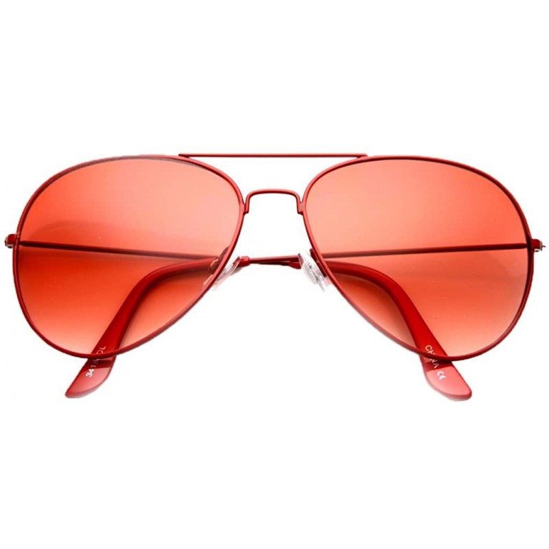 Aviator Fashion Culture Women's Bang Colorful Tonal Retro Aviator Sunglasses - Cherry Red - C718C4A7QTA $12.00