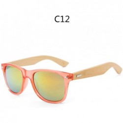 Oversized Retro Sunglasses Men Bamboo Sunglass Women Sport Goggles Gold Mirror Sun Glasses - C12 - CU194OMT7UT $46.52