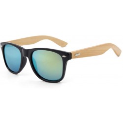 Oversized Retro Sunglasses Men Bamboo Sunglass Women Sport Goggles Gold Mirror Sun Glasses - C12 - CU194OMT7UT $19.23