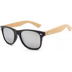 Oversized Retro Sunglasses Men Bamboo Sunglass Women Sport Goggles Gold Mirror Sun Glasses - C12 - CU194OMT7UT $19.23