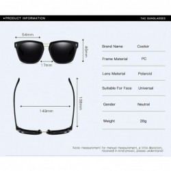 Square Sunglasses Unisex Polarized UV Protection Fishing and Outdoor Baseball Driving Glasses Retro Square Frame Classic - C7...
