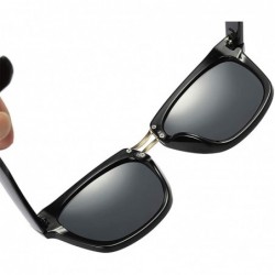 Square Sunglasses Unisex Polarized UV Protection Fishing and Outdoor Baseball Driving Glasses Retro Square Frame Classic - C7...