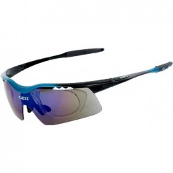 Sport Polarized Sunglasses Interchangeable Cycling Baseball - Blue - C2184KE3N04 $47.26