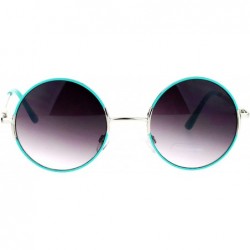 Round Metal Retro Round Circle Lens Hippie Sunglasses - Mint Green - C312MF4OP6Z $23.94