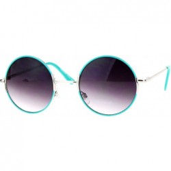 Round Metal Retro Round Circle Lens Hippie Sunglasses - Mint Green - C312MF4OP6Z $15.44