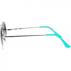 Round Metal Retro Round Circle Lens Hippie Sunglasses - Mint Green - C312MF4OP6Z $15.44