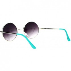 Round Metal Retro Round Circle Lens Hippie Sunglasses - Mint Green - C312MF4OP6Z $15.44