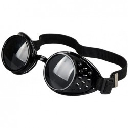 Goggle Welding Cyber Punk Gothic Steampunk Goggles Cosplay Kaleidoscope Glasses - Black - CS18SYM2RUE $9.03