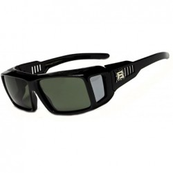 Goggle Fits Over Prescription Glasses- Driving -Hiking -XL Polarized Rectangular Shape Sunglasses - Black - CE12EPCQ5W7 $17.34