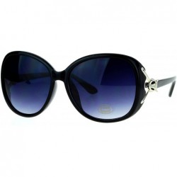 Oversized Womens Metal Jewel Hinge Oversize Butterfly Sunglasses - Black - CR12I79OA8J $18.71