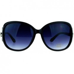 Oversized Womens Metal Jewel Hinge Oversize Butterfly Sunglasses - Black - CR12I79OA8J $11.18