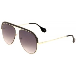 Aviator Bridge-less Round Curved Brow Piece Aviator Sunglasses - Light Smoke - CF197R708RX $26.66