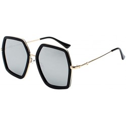 Wrap Oversized Square Sunglasses Women Vintage UV Protection Irregular Design Shades - Gray - CV197RK9KN6 $6.47