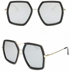 Wrap Oversized Square Sunglasses Women Vintage UV Protection Irregular Design Shades - Gray - CV197RK9KN6 $6.47