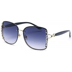 Aviator Frameless personality sun eye- fashion metal frame ladies sunglasses - B - CC18S8INKQ3 $52.68