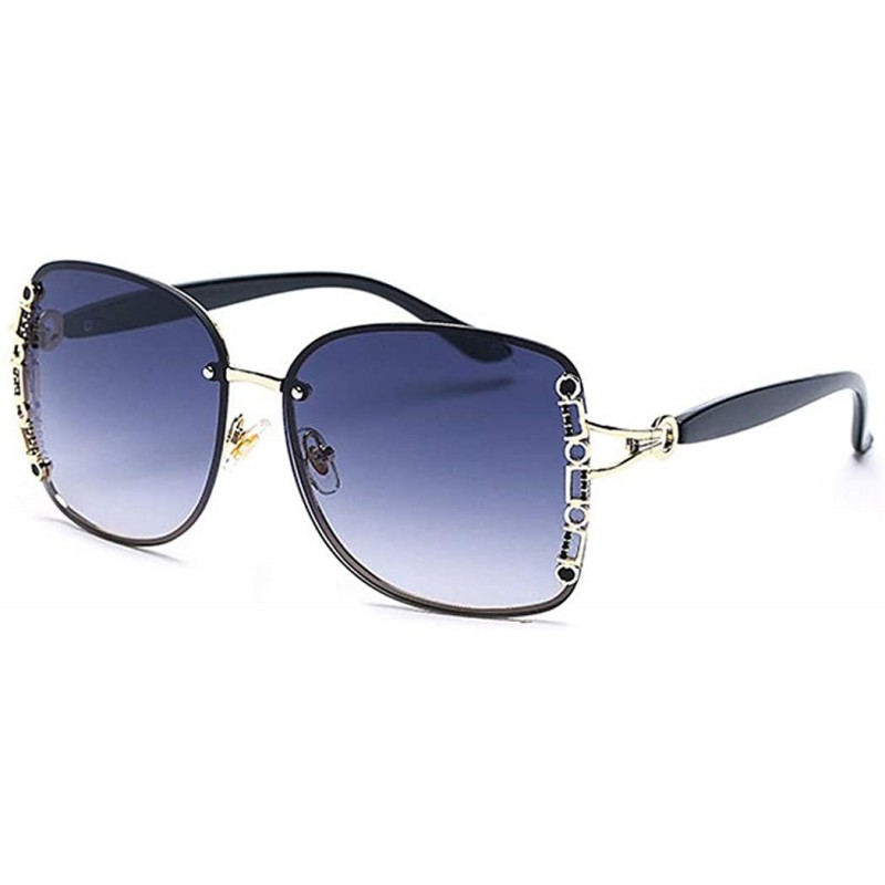 Aviator Frameless personality sun eye- fashion metal frame ladies sunglasses - B - CC18S8INKQ3 $52.68