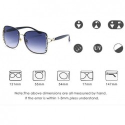 Aviator Frameless personality sun eye- fashion metal frame ladies sunglasses - B - CC18S8INKQ3 $52.68