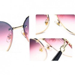 Aviator Frameless personality sun eye- fashion metal frame ladies sunglasses - B - CC18S8INKQ3 $52.68