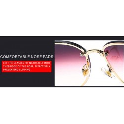 Aviator Frameless personality sun eye- fashion metal frame ladies sunglasses - B - CC18S8INKQ3 $52.68