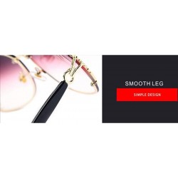 Aviator Frameless personality sun eye- fashion metal frame ladies sunglasses - B - CC18S8INKQ3 $52.68