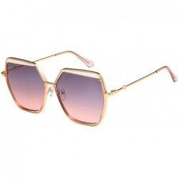 Oversized Vintage style Irregular Sunglasses for Men or Women metal PC UV400 Sunglasses - Pink a - C418T2UX4MN $37.43
