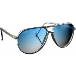 Round Polarized 80's Retro Classic Silver Aviator Sunglasses for Men Women - CQ127PSLJZ1 $39.12
