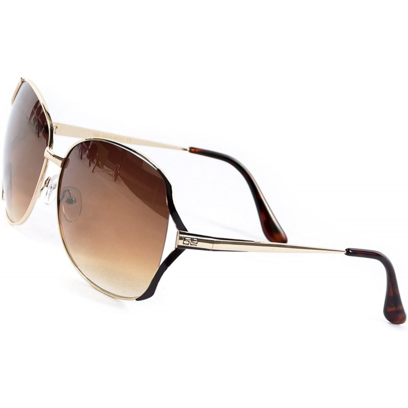 Oversized Women's Gradient Oversize 65 mm Sunglasses - Tortoise/Gold - C111XRDXJ4D $9.75