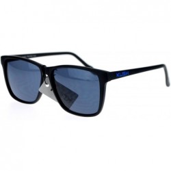 Rectangular Marijuana Mens Thin Matte Plastic Oversize Rectangular Sunglasses - Blue - CH11WI4PO3V $17.49