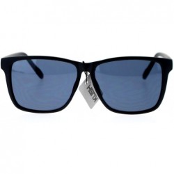 Rectangular Marijuana Mens Thin Matte Plastic Oversize Rectangular Sunglasses - Blue - CH11WI4PO3V $11.02