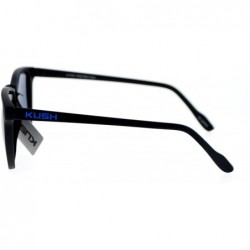 Rectangular Marijuana Mens Thin Matte Plastic Oversize Rectangular Sunglasses - Blue - CH11WI4PO3V $11.02