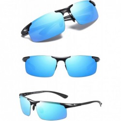 Sport Men's Sports Polarized Driving Carbon Fiber Sunglasses for Men UV400 Protection DC8277 - Black Frame Blue Lens - CZ190L...