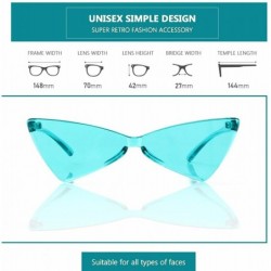 Rimless Triangle Rimless Sunglasses One Piece Colored Transparent Sunglasses For Women and Men - Lake Blue - CO18LAQCO6K $8.28