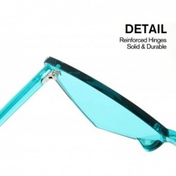 Rimless Triangle Rimless Sunglasses One Piece Colored Transparent Sunglasses For Women and Men - Lake Blue - CO18LAQCO6K $8.28