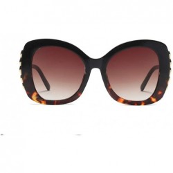 Round Women Cateye Sunglasses Oversized Vintage Retro Bold Fashion Designer Shades - Tortoise Shell Brown - CF18GONZEO4 $26.09
