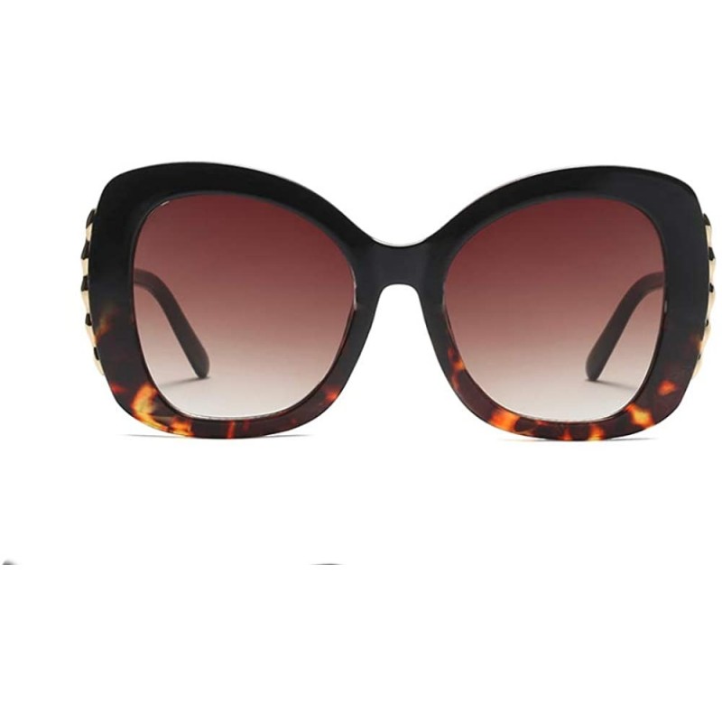 Round Women Cateye Sunglasses Oversized Vintage Retro Bold Fashion Designer Shades - Tortoise Shell Brown - CF18GONZEO4 $14.45