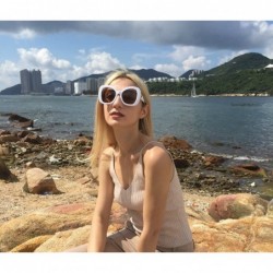 Round Women Cateye Sunglasses Oversized Vintage Retro Bold Fashion Designer Shades - Tortoise Shell Brown - CF18GONZEO4 $14.45